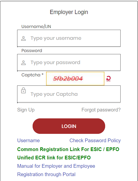 ESIC Employer Login