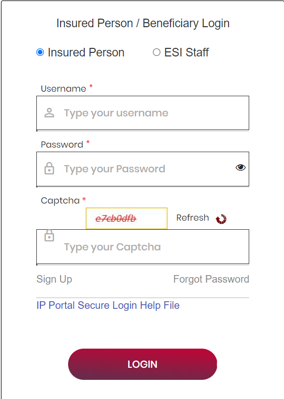 ESIC Beneficiary Login