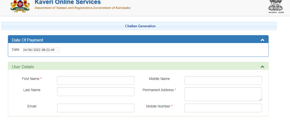 Kaveri Online: Generate Challan