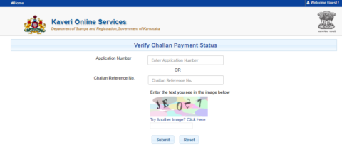 Kaveri Online: Check Challan Payment Status